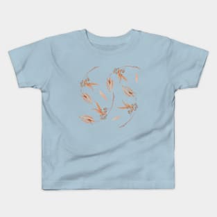 Watercolor autumn leaves on branches in pastel colors, transparent background Kids T-Shirt